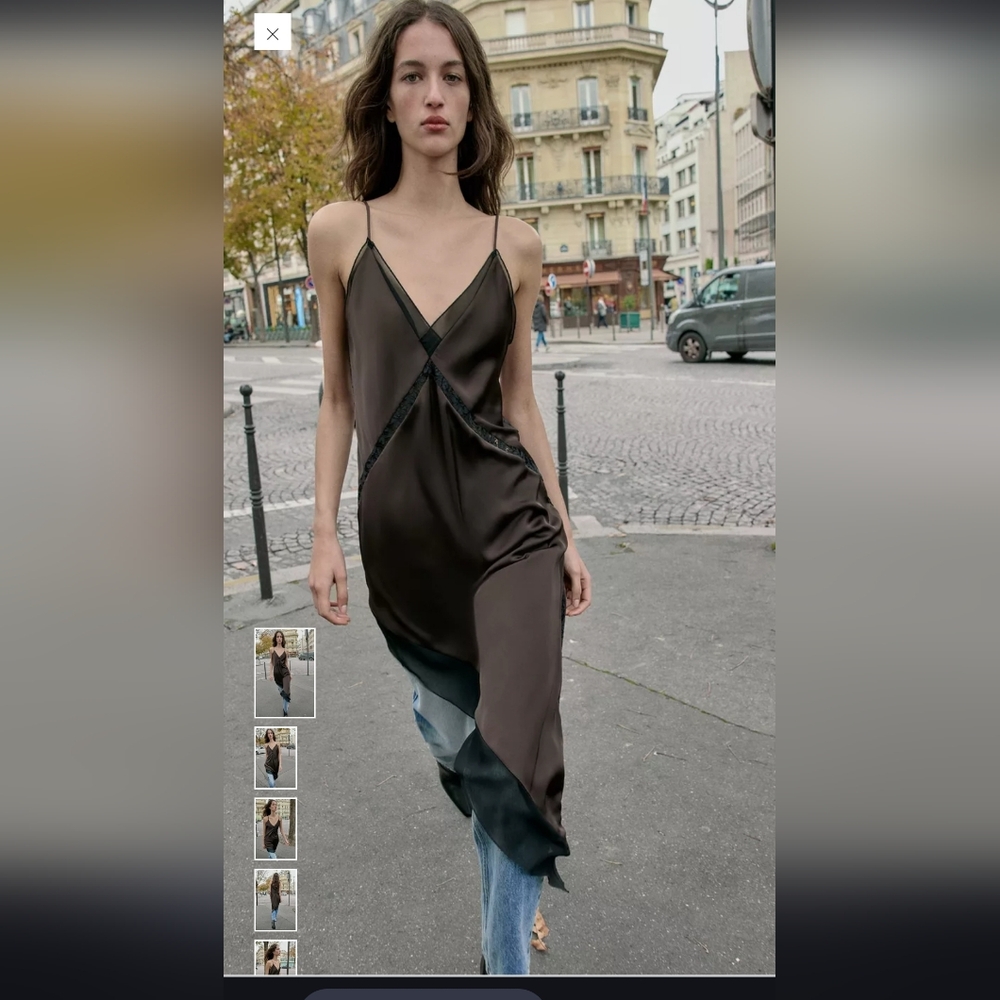 Zara Brown Asymmetrical Dress